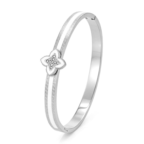 Bangle luxe klaver wit strass