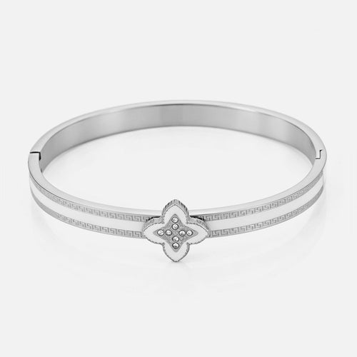 Bangle luxe klaver wit strass
