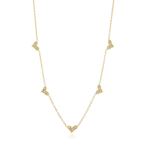 Ketting fancy hartjes met strass