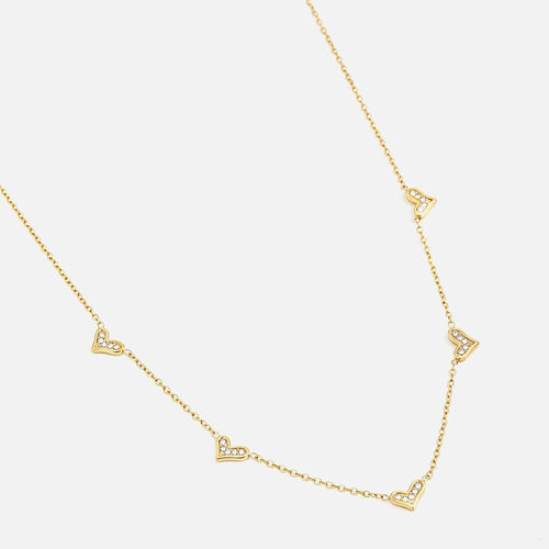 Ketting fancy hartjes met strass