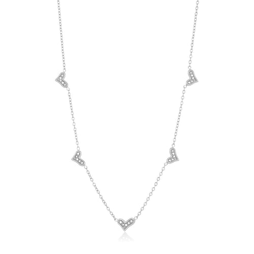 Ketting fancy hartjes met strass