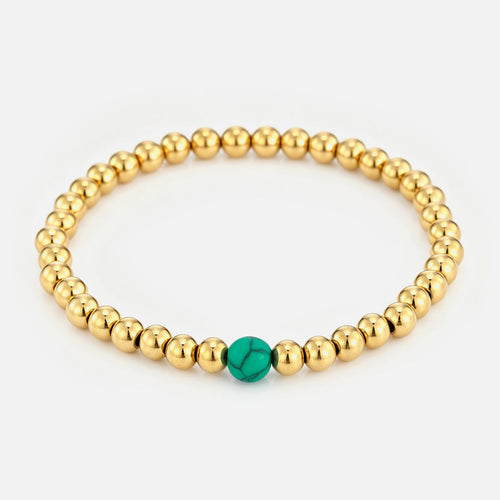 Armband groene natuursteen stretch