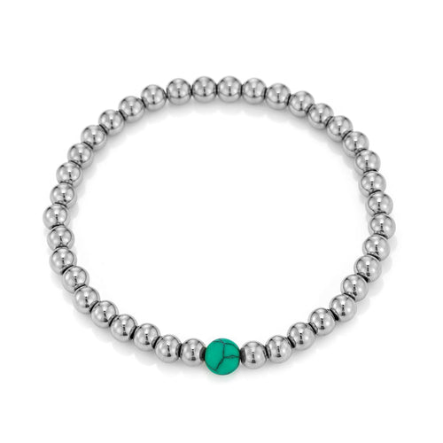 Armband groene natuursteen stretch
