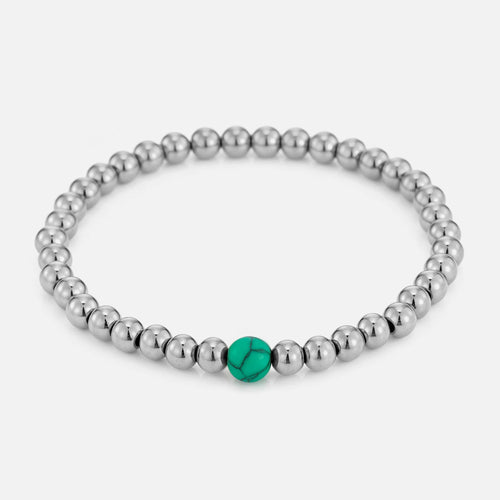 Armband groene natuursteen stretch