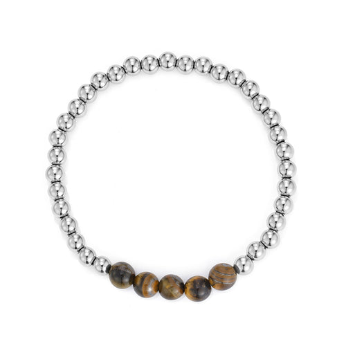 Armband met tijgeroog kralen stretch
