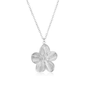 Ketting bloem statement zilver