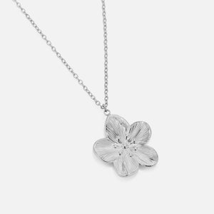 Ketting bloem statement zilver