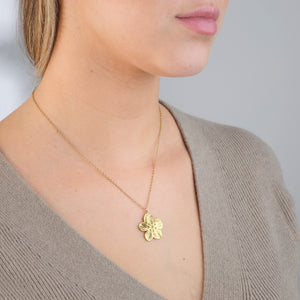 Ketting bloem statement goud