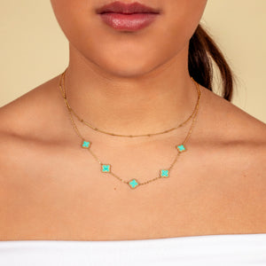 Ketting klaver gold/mint