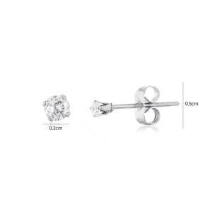 Oorstekers diamant 2mm zilver