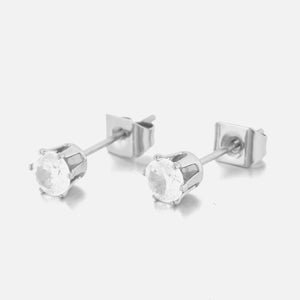 Oorstekers diamant 4mm zilver