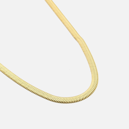 Platte ketting 6mm goud