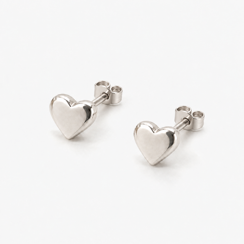 Gold heart stud earrings