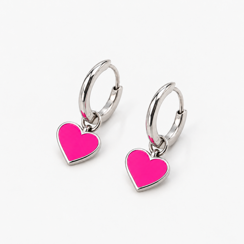Heart-shaped rose gold earrings