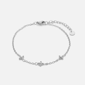 Armband bloemen met zirkonia zilver