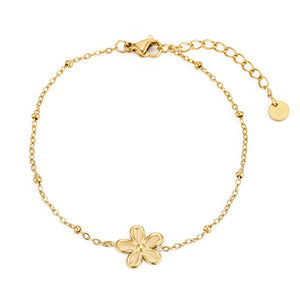 Armband bloemetje goud