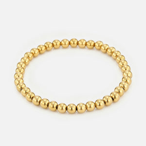 Bead bracelet 5mm stretch - Goud