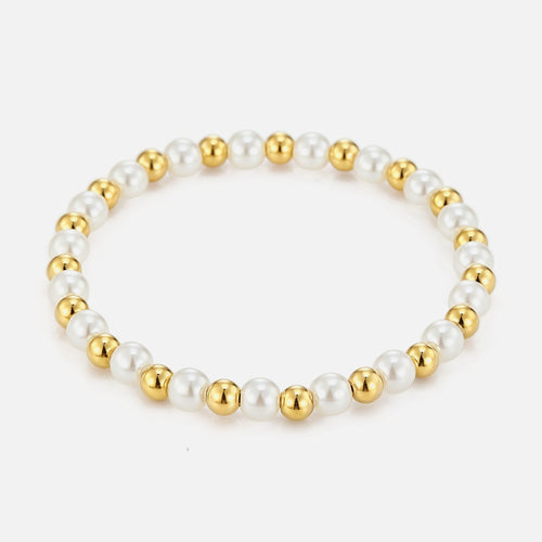 Armband bolletjes en parels mix stretch
