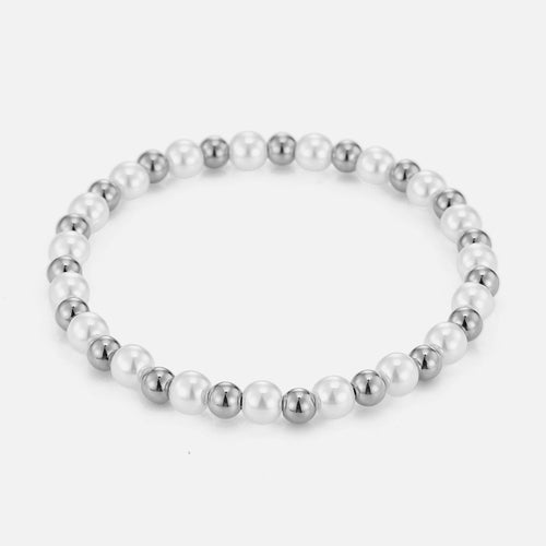 Armband bolletjes en parels mix stretch
