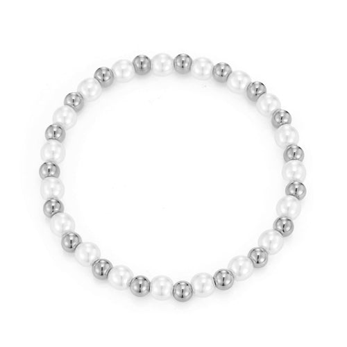 Armband bolletjes en parels mix stretch