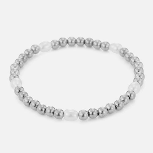 Armband bolletjes en parels stretch