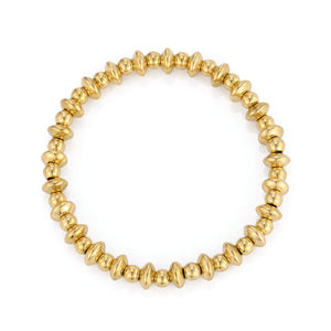 Armband bolletjes mix stretch goud
