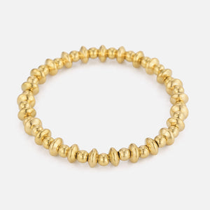 Armband bolletjes mix stretch goud