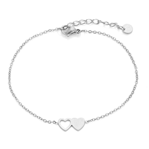 Armband dubbel hart verbonden