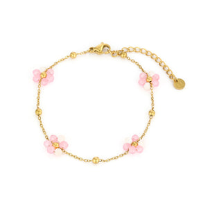 Armband fancy flower goud