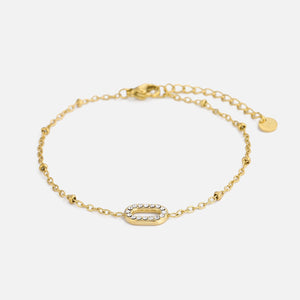 Armband fancy ovaal steentjes goud