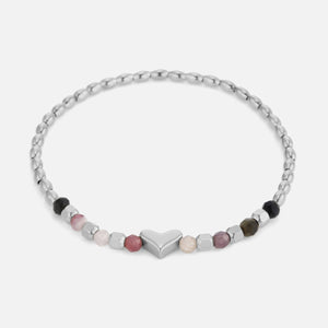 Armband gekleurde kralen hart stretch