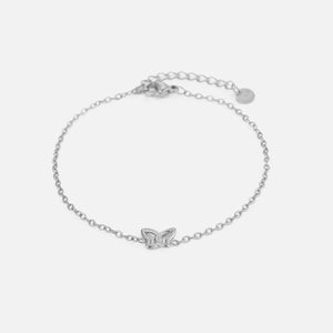 Armband gevromde vlinder zilver