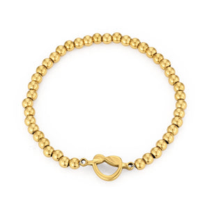 Armband gevuld hart stretch goud