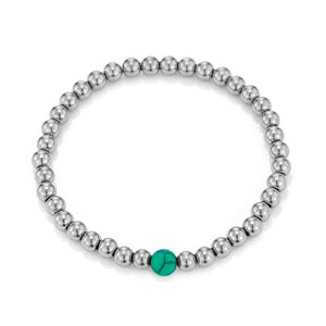 Green natural stone stretch bracelet
