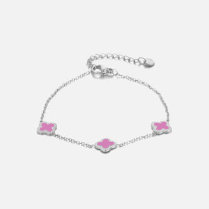 Armband klaver pink