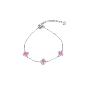 Armband klaver pink