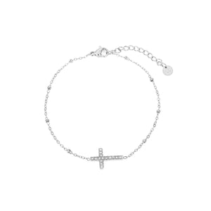 Armband kruisje steentjes