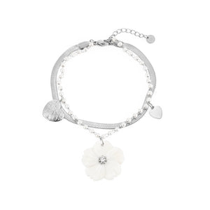 Armband love en bloom zilver