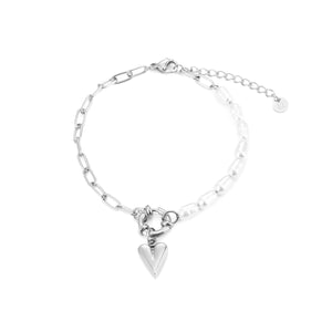 Armband lux parels hartje