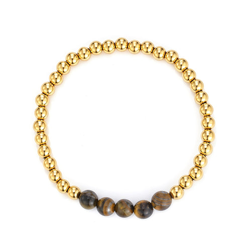 Stretch bracelet with tiger's eye beads
