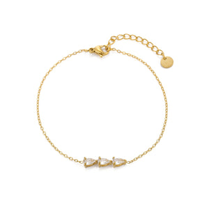 Armband met zirkonia druppels goud