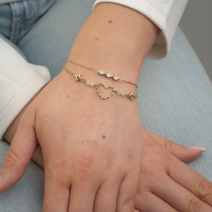 Armband met zirkonia druppels goud