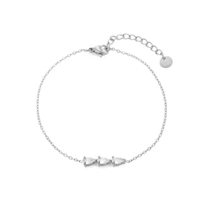 Armband met zirkonia druppels zilver