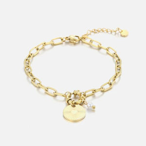 Armband munt en parel goud