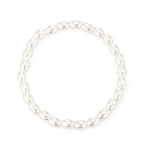Armband ovale parels stretch