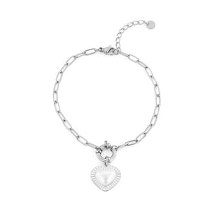 Armband parel hart zilver