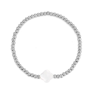 Armband parel klaver stretch