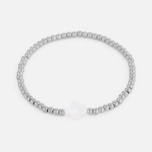 Armband parel klaver stretch