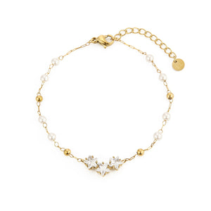 Armband parel zirkonia goud