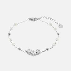 Armband parel zirkonia zilver